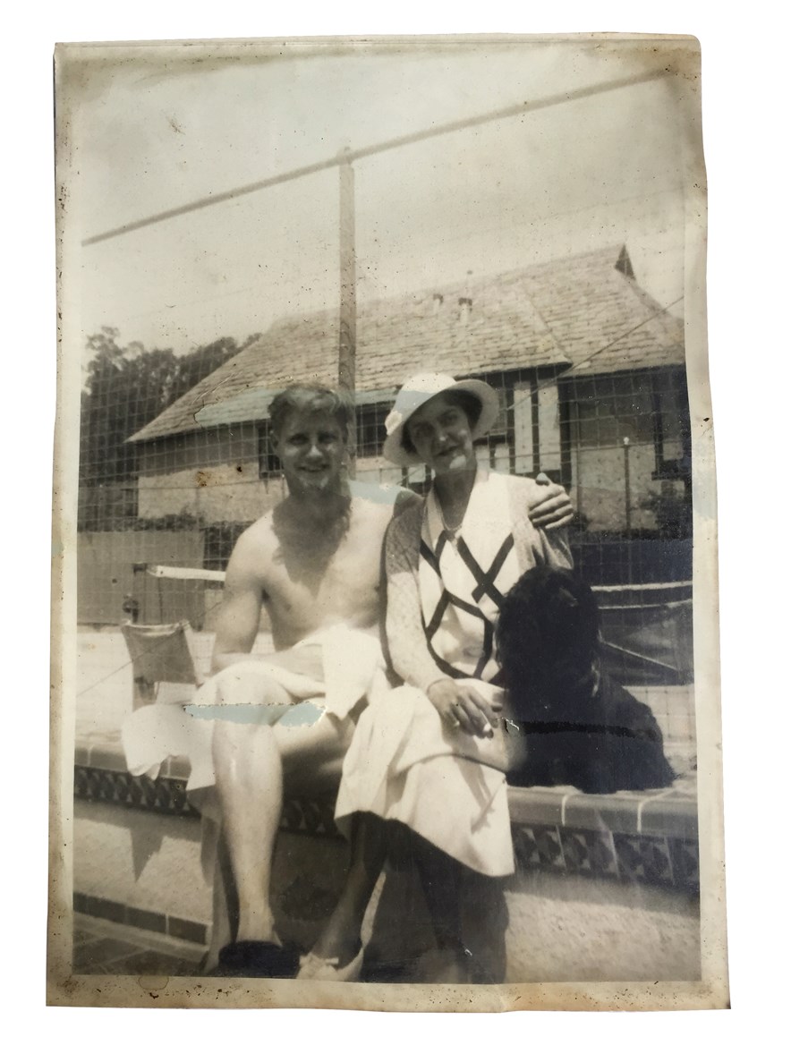 Olympische Spelen 1900 - Margaret Abbott met kleinzoon Peter Dunne