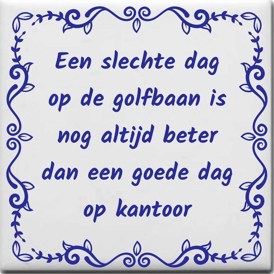 tegeltje met wijsheid golfen