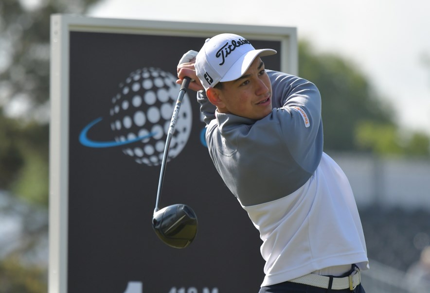 De Nederlandse amateurgolfer Denny Kloeth tijdens het KLM Open golf op Bernardus in 2023